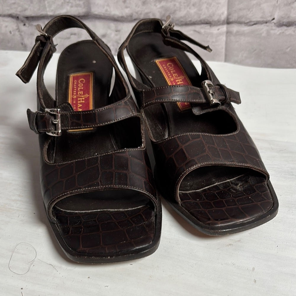 Cole Haan Brown Sandals with Mary Jane Strap